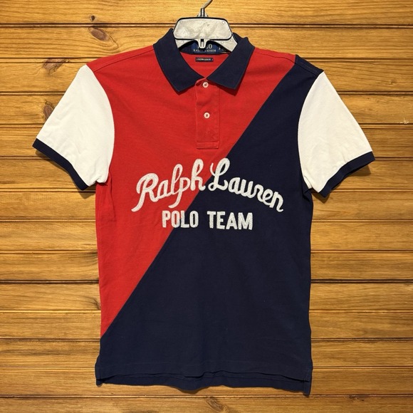 Polo Ralph Lauren Rugby Shirt Men Size Small Embroidered Big Logo Colorblock - Picture 1 of 10